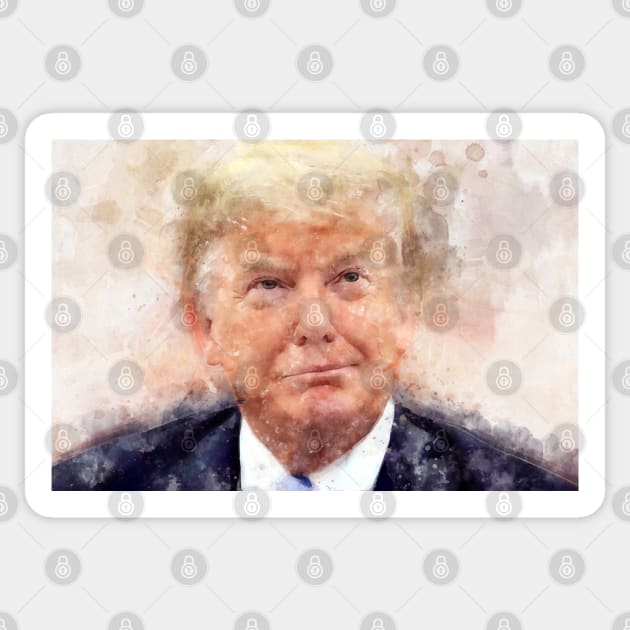 Donald Trump smiling. President of the United States Sticker by SPJE Illustration Photography